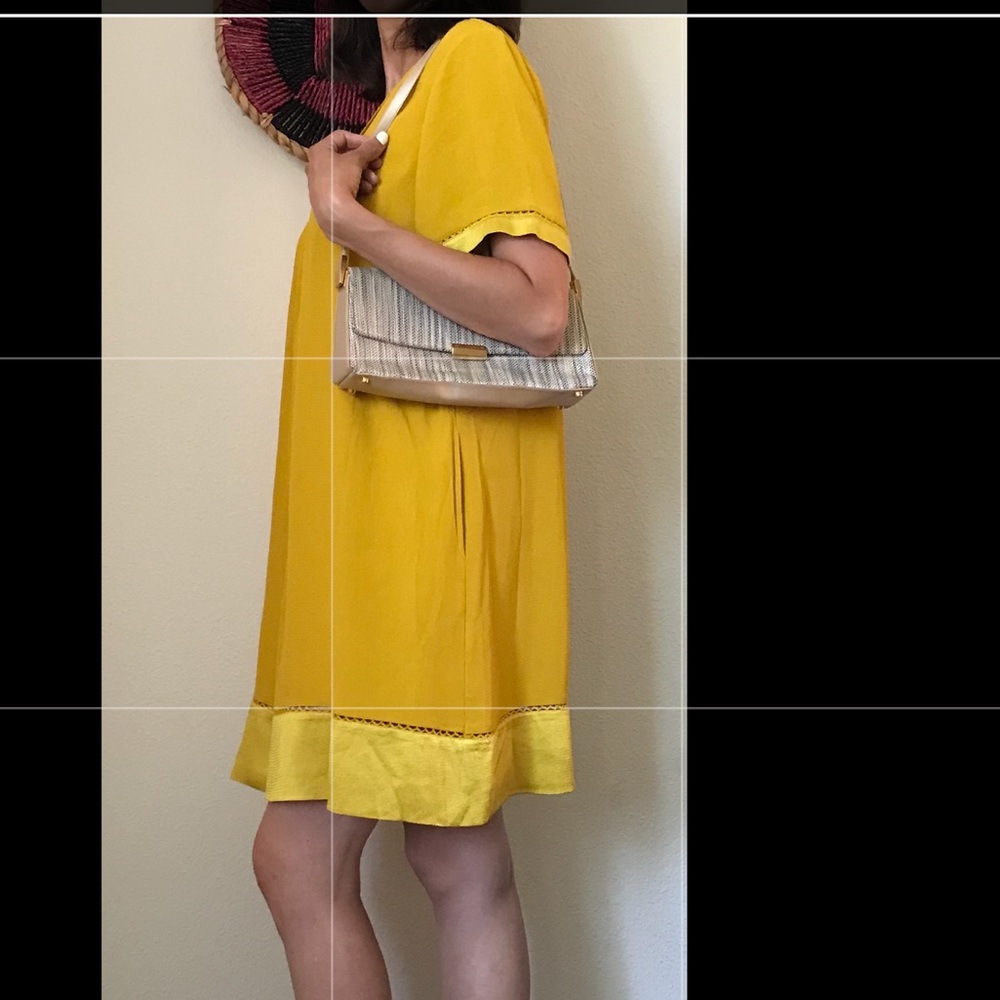 Maeve Anthropologie Yellow Tunic Dress L - Picture 6 of 6